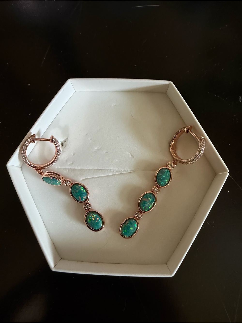 Unicorn: October 25: Teal Opal on Rose Gold